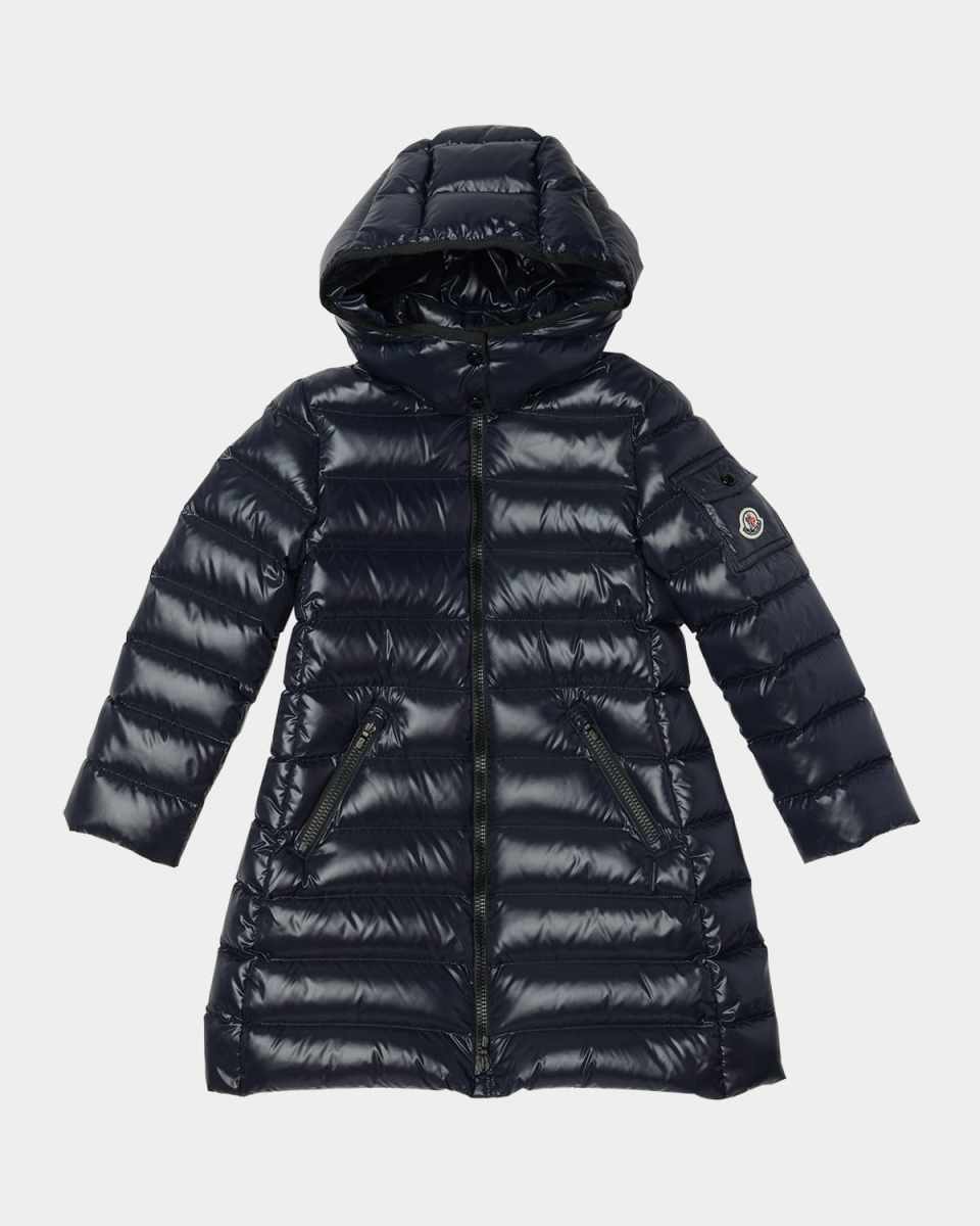 Girl's Moka Long Down Coat, Size 8-10
